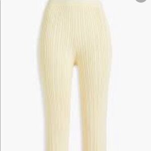 1045 Park Vintage Ribbed Knit Beige Straight Casual Stretchy Pants Womens Size L